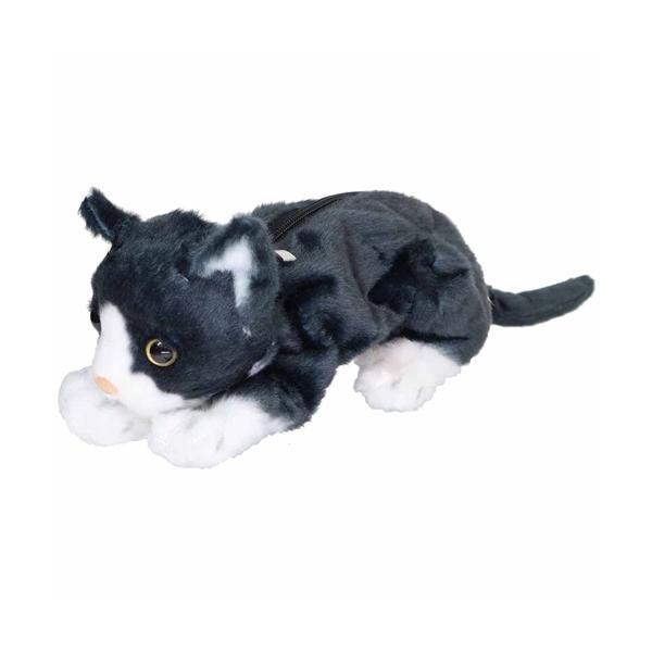 ペンケース リアルねこぬいぐるみポーチ ハチワレ ねこ ユニック