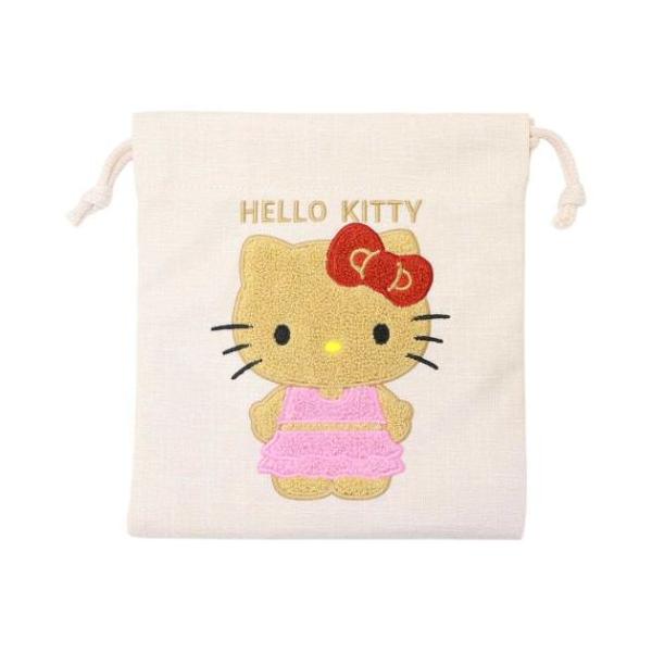 ハローキティ グッズ 巾着 キャラクター サガラ刺繍巾着ポーチ 日焼けアート P01 爆買