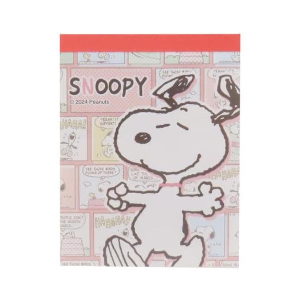 スヌーピー グッズ メモ帳 キャラクター ミニメモ ミニミニメモ Comic red