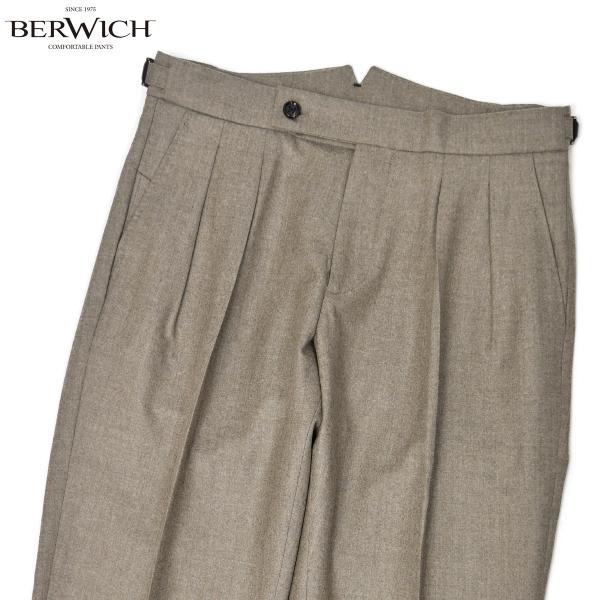 BERWICH【ベルウィッチ】ツープリーツパンツ SCOTCH VB8996 DESERT カノニコ ライトフランネルウール グレージュ