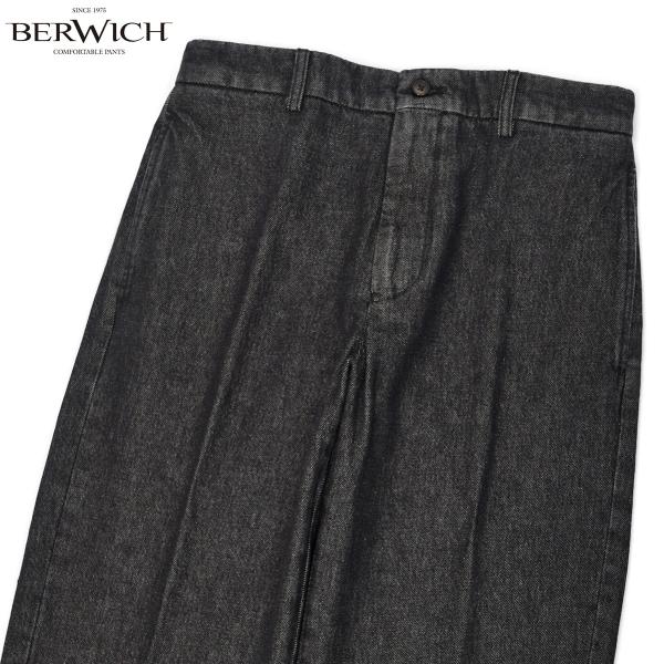 BERWICH【ベルウィッチ】デニムパンツ ワイドストレート LUCANO LONG GD KK100 BLACK コットン ブラック