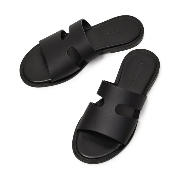 LUCCA・L/UCCA【ルッカ】H CUTサンダル LU04 BLACK レザー ブラック