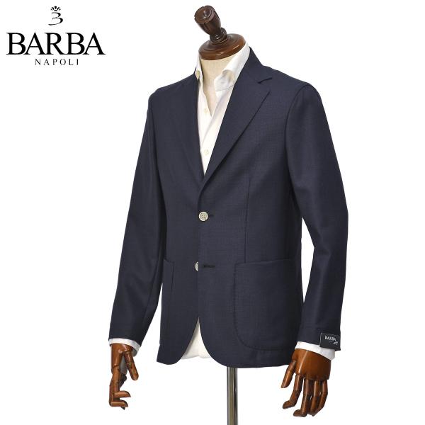 【FINAL SALE】BARBA【バルバ】シングルジャケット EASY J1 53079 89 ウール ホップサック ネイビー