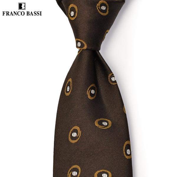 FRANCO BASSI【フランコバッシ】ネクタイ B409AL 2 シルク 小紋 ダークブラウン