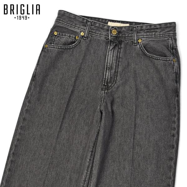 BRIGLIA1949【ブリリア1949】5ポケットバギーデニム DENNIS 40110 011 コットン ストーンウォッシュ ブラック