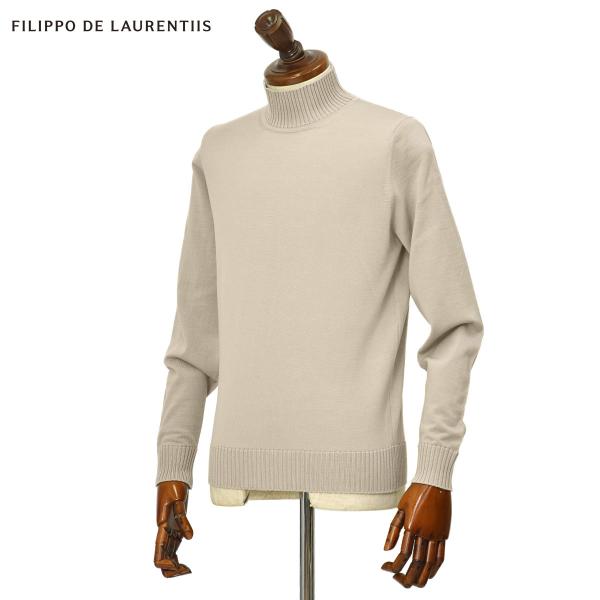 FILIPPO DE LAURENTIIS【フィリッポ デ ローレンティス】元別注モックネックニット LU3ML18 RM16R ロイヤルメリノウール 16G×10G オイスター