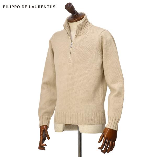 FILIPPO DE LAURENTIIS【フィリッポ デ ローレンティス】ハーフジップニット MZ3ML47 WM5R 61 5G ウール ベージュ