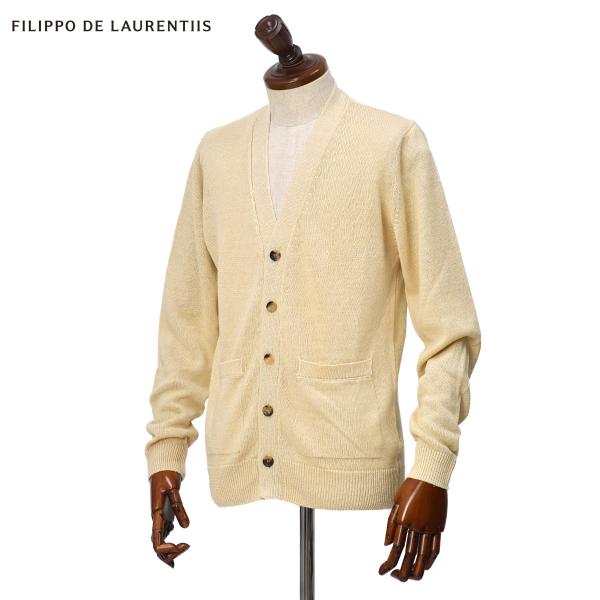 FILIPPO DE LAURENTIIS【フィリッポ デ ローレンティス】カーディガン CB1MLT32 LC7R 030 リネン コットン 7G ベージュ
