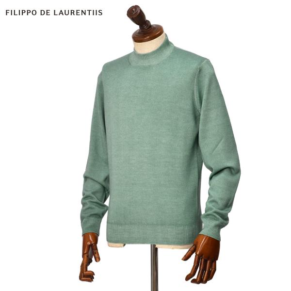 FILIPPO DE LAURENTIIS【フィリッポ デ ローレンティス】ハリヌキモックネックニット LU1ML15 RM16C ロイヤルメリノ ウール 16G ネイビー