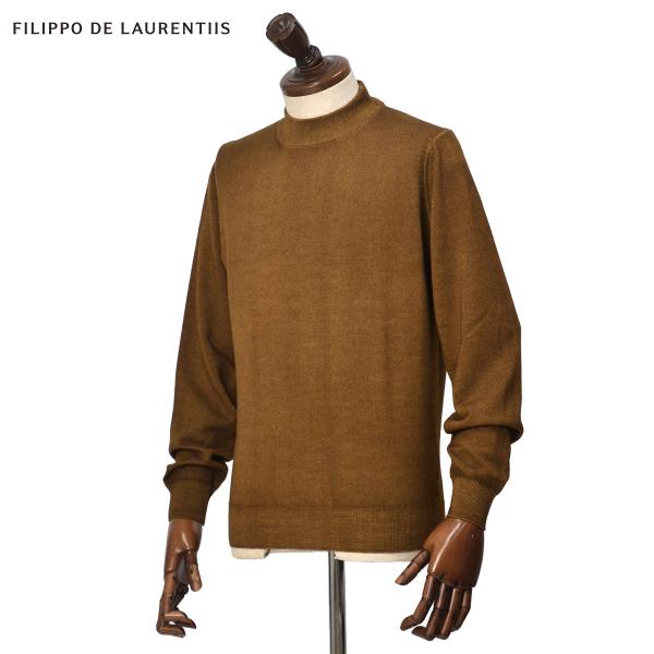 FILIPPO DE LAURENTIIS【フィリッポ デ ローレンティス】ハリヌキモックネックニット LU1ML15 RM16C ロイヤルメリノ ウール 16G ネイビー