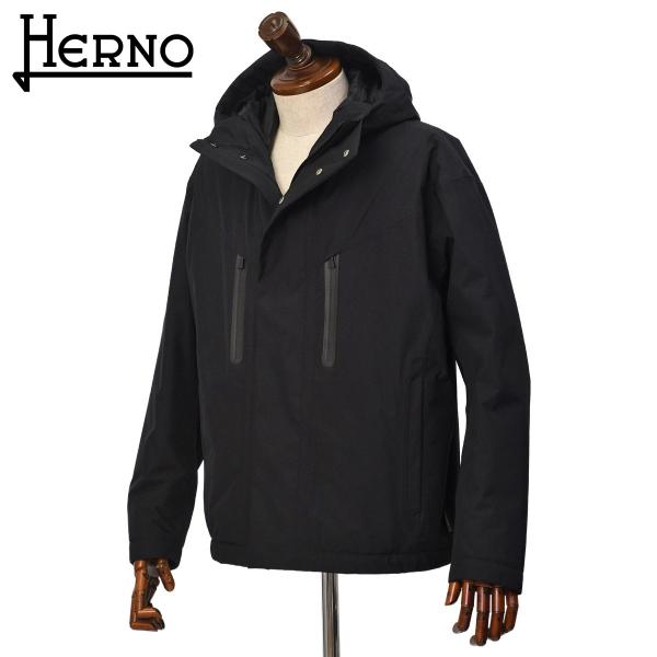 【FINAL SALE】HERNO【ヘルノ】フーデッドブルゾン GI000563U 12841 9300 ポリエステル ブラック