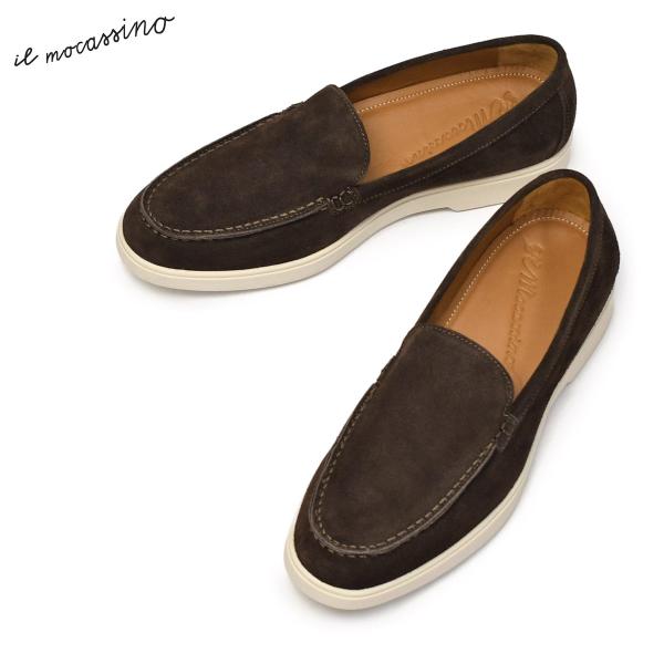 IL MOCASSINO【イル モカシーノ】NEW PIETRASANTA-KALEIDO モカシンスリッポン 175 スエード ダークブラウン
