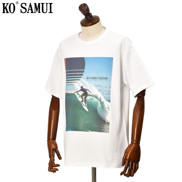 KO SAMUI【コ サムイ】半袖クルーネックプリントTシャツ KMTR S791 CALWAVE コットン ホワイト