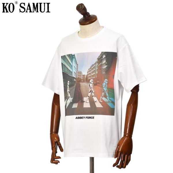 KO SAMUI【コ サムイ】半袖クルーネックプリントTシャツ KMTR S794 FORCE コットン ホワイト