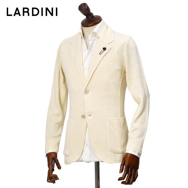 【FINAL SALE】LARDINI【ラルディーニ】ニットジャケット ALJM566007 150 リネン コットン ハリヌキ バニラホワイト