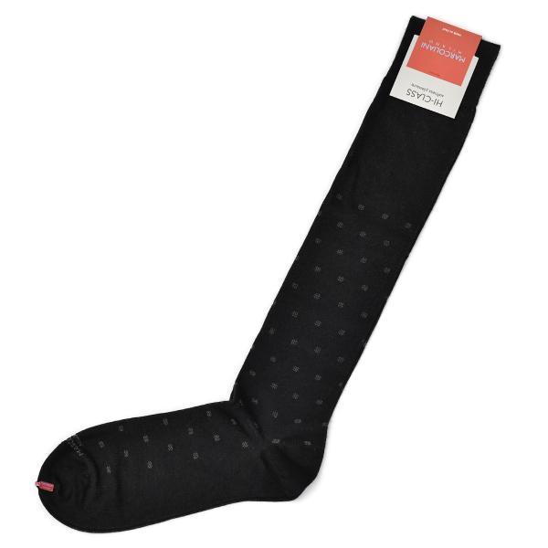 MARCOLIANI【マルコリアーニ】ロングホーズ HI-CLASS MICRO POLKA 4392L 007 BLACK モダール ドット ブラック