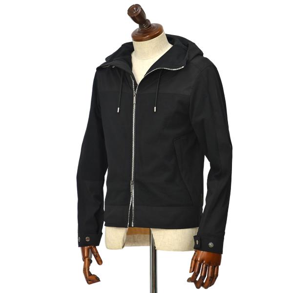 MOORER【ムーレー】コンビフーデッドパーカー ISOZAKI KNF NERO ナイロン ストレッチ ブラック