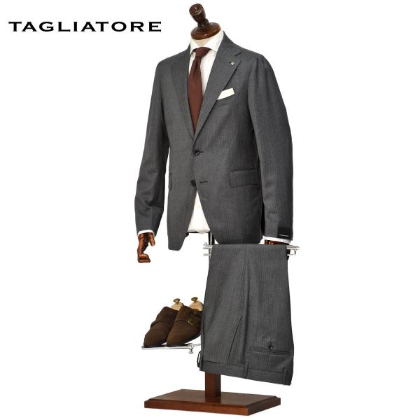TAGLIATORE【タリアトーレ】シングルスーツ 2SVF22B11 VESVIO 210024 S1053 ヴァージンウール ヘリンボーン ミディアムグレー