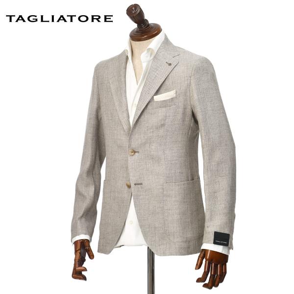 TAGLIATORE【タリアトーレ】シングルジャケット G-DAKAR22K T3249 ダカール リネン ヴァージンウール ホップサック グレージュ