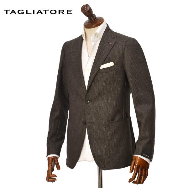 TAGLIATORE【タリアトーレ】シングルジャケット MONTECARLO 109U M1075 SUPER110’S ヴァージンウール ホップサック ブラウングレー