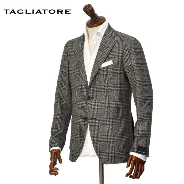 TAGLIATORE【タリアトーレ】シングルジャケット MONTECARLO 440074Q S1145 ヴァージンウール カシミヤ グレー×ブラック