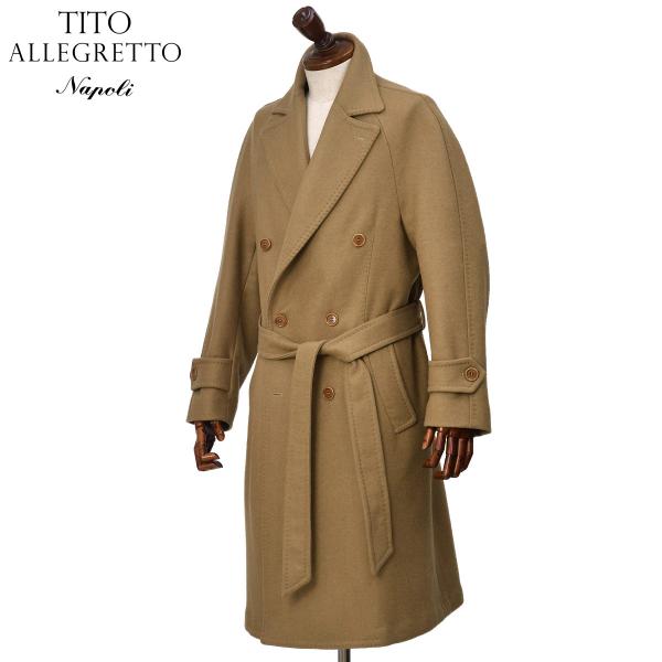 TITO ALLEGRETTO ウールカシミアベルテッドコートキャメルサイズ52 cinqueclassico_tito011009cam