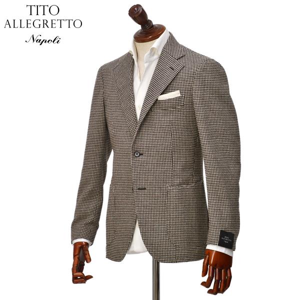 TITO ALLEGRETTO【ティト アレグレット】シングルジャケット 304D TA-05-253-006 ヴァージンウール 千鳥 ブラウン×ベージュ