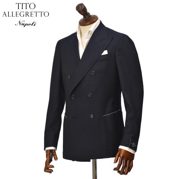 TITO ALLEGRETTO【ティト アレグレット】ダブルジャケット 604D TA-05-261-027 61C001-GU ヴァージンウール ホップサック ネイビー