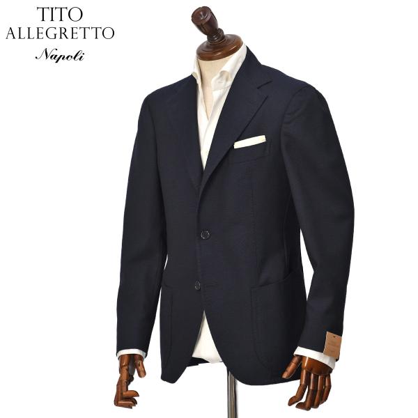 TITO ALLEGRETTO【ティト アレグレット】シングルジャケット CARAIBI TC 05-263-003 ヴァージンウール ホップサック ネイビー