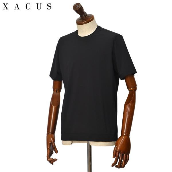 【FINAL SALE】Xacus【ザッカス/ザカス】半袖クルーネックTシャツ ACT119MM F21682 3 ナイロン ポリウレタン ブラック