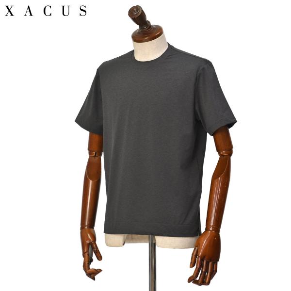 【FINAL SALE】Xacus【ザッカス/ザカス】半袖クルーネックTシャツ ACT119MM F21681 2 ナイロン ポリウレタン チャコールグレー