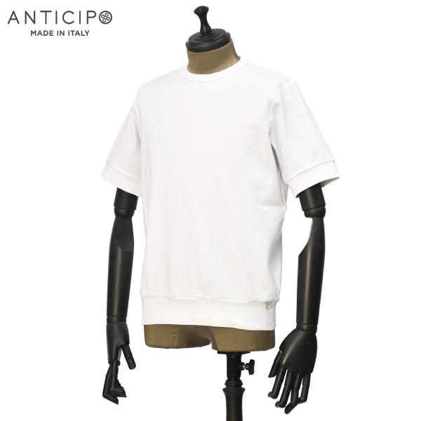 ANTICIPO【アンティチポ アンティーチポ】クルーネックカットソー NEBBIOLO rib jersey 012 コットン ポリウレタン ホワイト