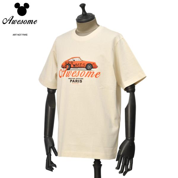 AWESOME【オーサム】リラックスシルエットプリントTシャツ MIAMI 26SS008 NATURAL RAW コットン car バター