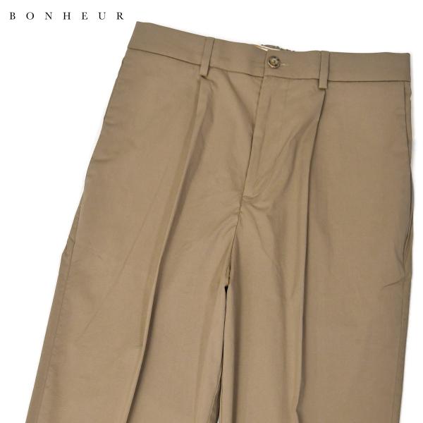 BONHEUR【ボネール】ワンプリーツパンツ Ciolo 1404 CAMMELLO コットン ポリエステル キャメルベージュ