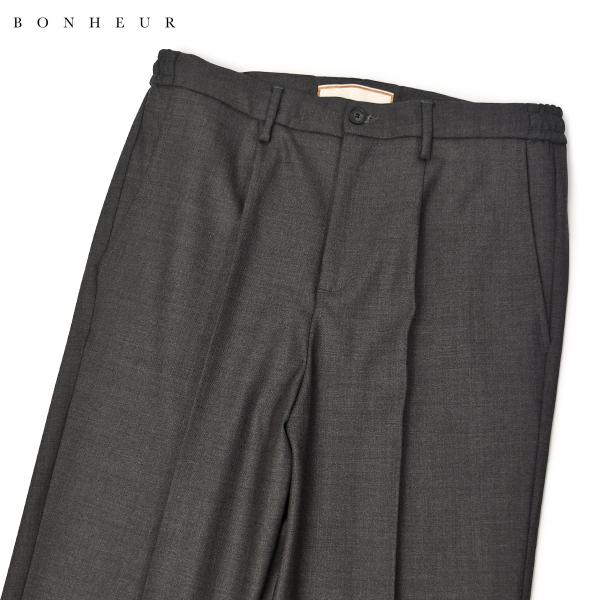 BONHEUR【ボネール】ワンプリーツパンツ Sisine 2900 GRIGIO CHIARO ポリエステル ウール グレー