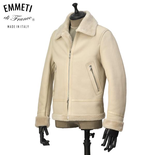 EMMETI【エンメティ】B-3型ムートンブルゾン ORWELL SP MOUTON MO13 GHIACCIO ムートン アイスホワイト