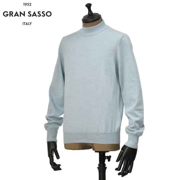 GRAN SASSO【グランサッソ】モックネックニット 55108 14290 525 ウール 12G アイスブルー