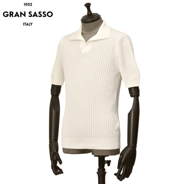 【イタリア製】GRAN SASSO コットンパイル　スキッパーニットポロシャツ Gran Sasso（グランサッソ） GRAN SASSO【グランサッソ】スキッパー