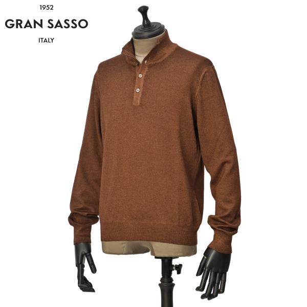 GRAN SASSO【グランサッソ】ボタンハイネックニット 55173 22792 179 ウール 12G テラコッタ