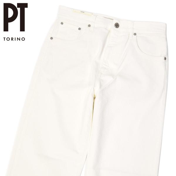 PT TORINO DENIM【ピーティートリノデニム】バギーデニムパンツ RAP OA14T0 Y015 コットン ポリウレタン ホワイト