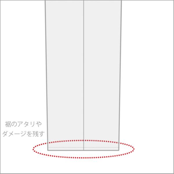 裾幅広パンツ裾上げ 貼り付け