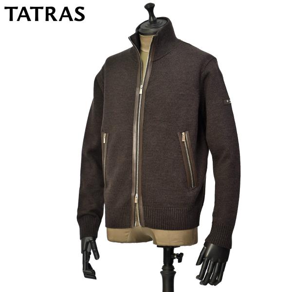 TATRAS【タトラス】ジップアップニットブルゾン CANCALE 20 ウール 12G ブラウン