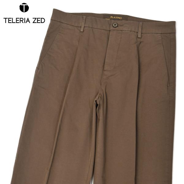 TELERIA ZED【テレリア ゼット】1プリーツパンツ FILIPPO M5D 775 Cacao コットン ストレッチ カカオブラウン