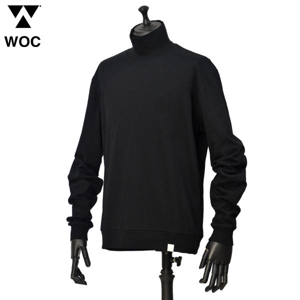 WOC【ワールドオブカラーズ】ハイネックカットソー 126TS220JE STAFFORD T SHIRT NERO コットン ブラック