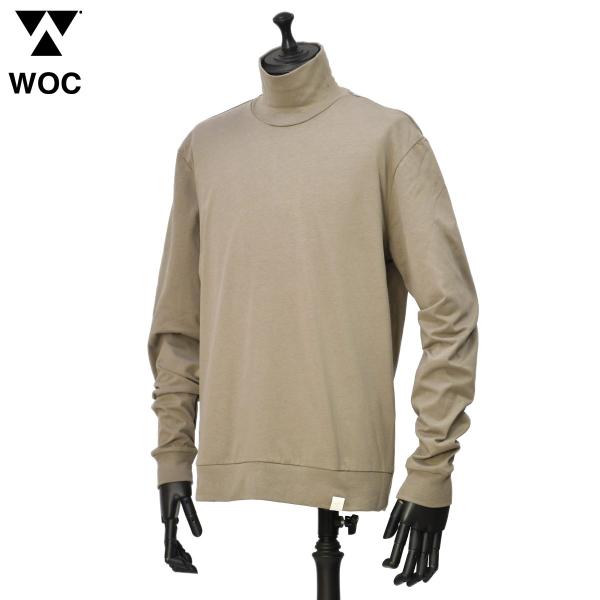 WOC【ワールドオブカラーズ】ハイネックカットソー 126TS220JE STAFFORD T SHIRT RADICE コットン ライトブラウン