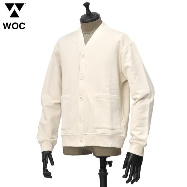 WOC【ワールドオブカラーズ】スウェットカーディガン 126SW026FL SEATLE CARDIGAN AVORIO コットン ポリエステル アイボリー