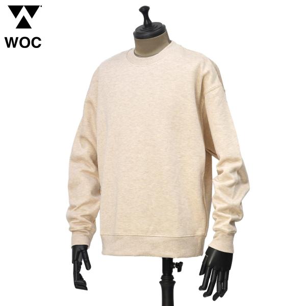 WOC【ワールドオブカラーズ】クルーネックスウェット 126SW021FC ATLANTA SWEATER AVORIO レーヨン コットン メランジアイボリー
