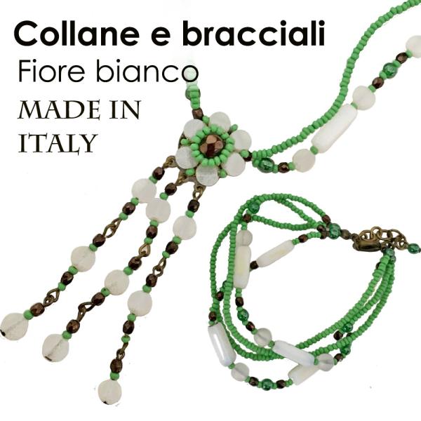イタリア製ネックレス＆ブレスレット セット ハンドメイドビーズ