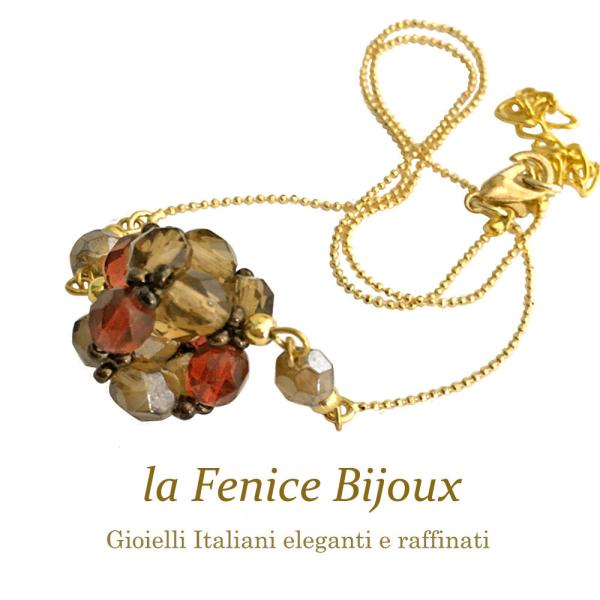 PAOLA ベネチアングラス真紅の薔薇のネックレス ヴィンテージ希少