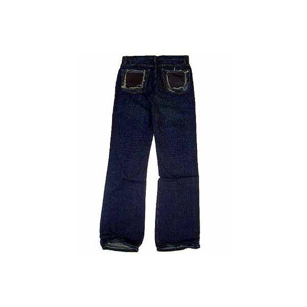 DUARTE JEANS レザーバックポケットデニムパンツ